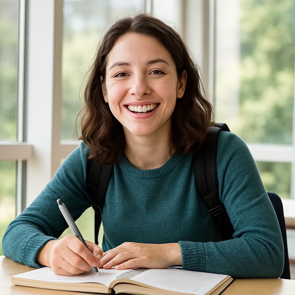 Student writing essay